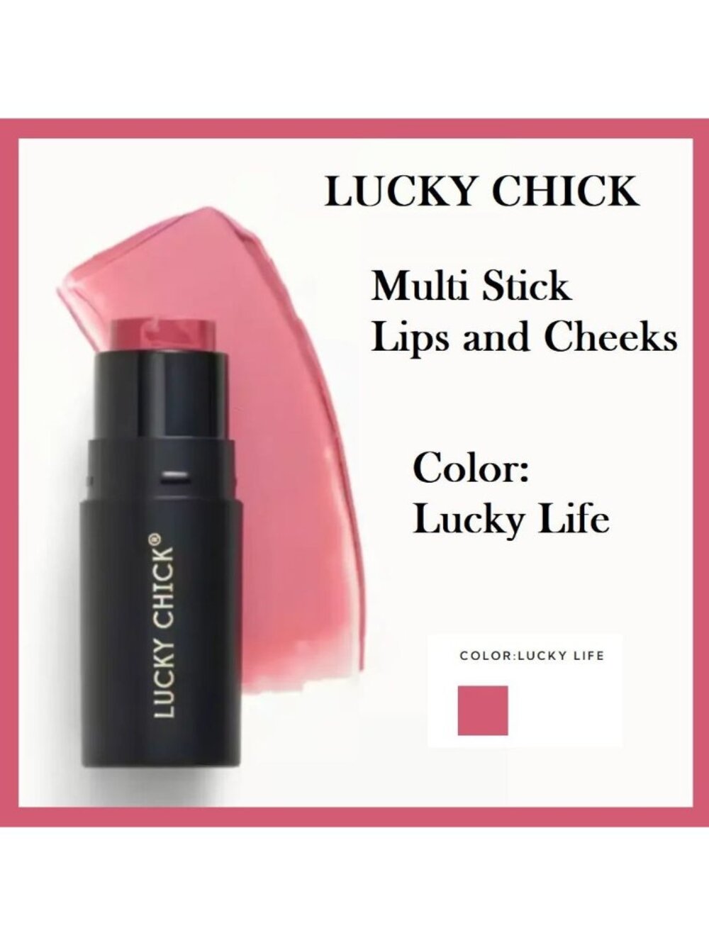 Lucky Chick Lip and Cheek Multi Stick Lucky Life Soft Rose Cream Blush Tint 0.28